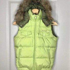 CALVIN KLEIN JEANS PUFFER VEST WITH FAUX FUR VEST SZ. S